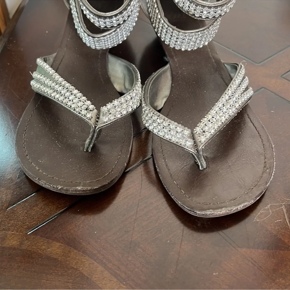 Rhinestone Ankle Strap Sandals
